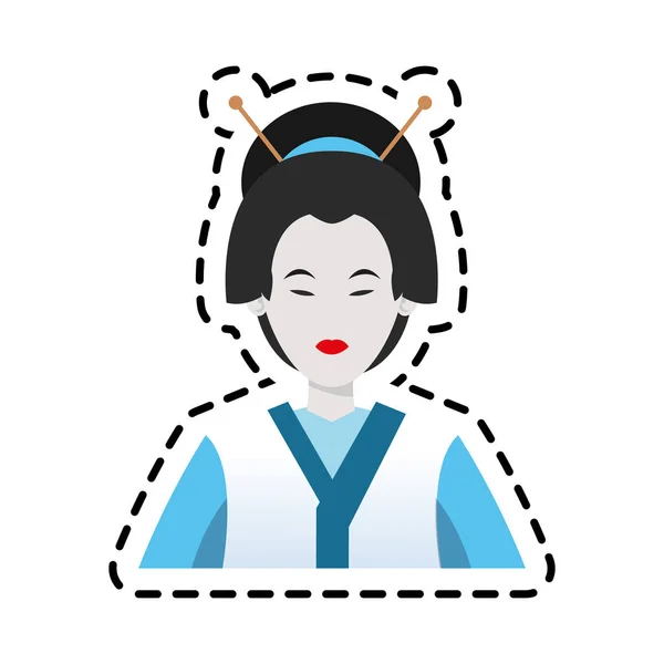 Mujer aislada de diseño de china — Vector de stock