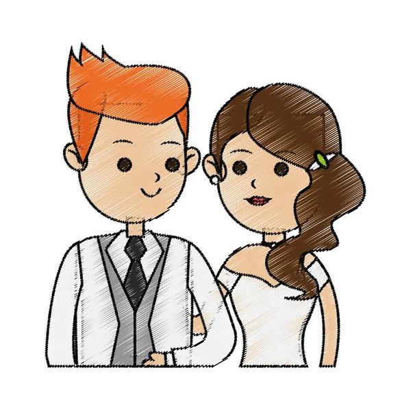 Isolated bride and groom design — Stock Vector