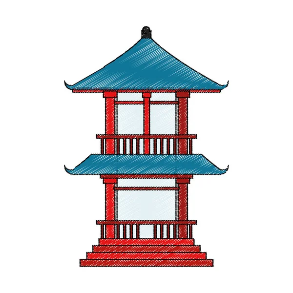 Diseño de torre de china aislada — Vector de stock