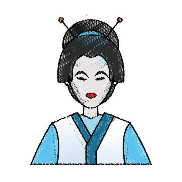 고립 된 중국 여자 디자인 — 스톡 벡터