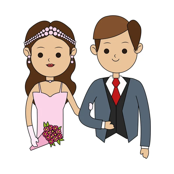 Diseño aislado de novia y novio — Archivo Imágenes Vectoriales