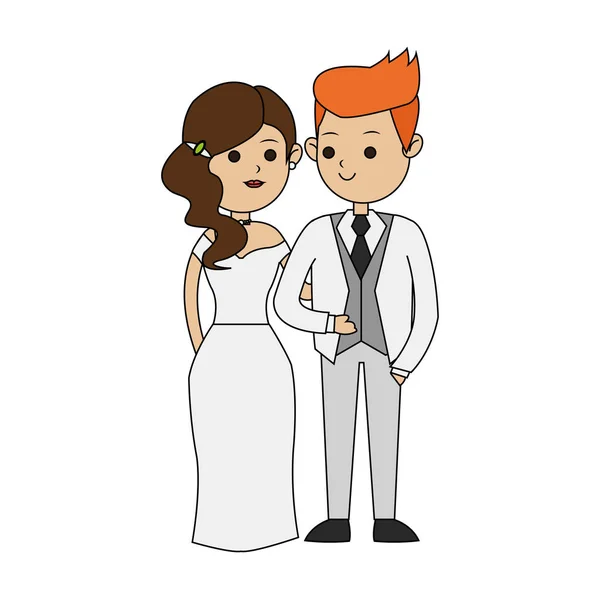 Diseño aislado de novia y novio — Vector de stock