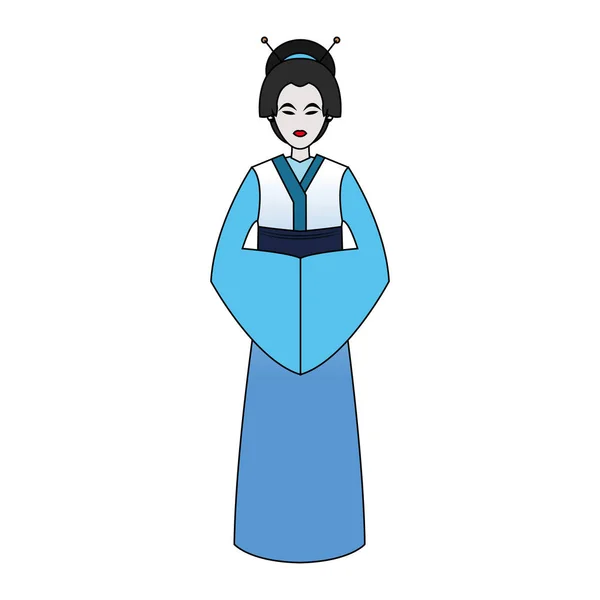 Diseño de mujer de china aislada — Archivo Imágenes Vectoriales