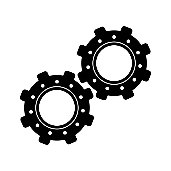 Två kugghjul motor lagarbete — Stock vektor