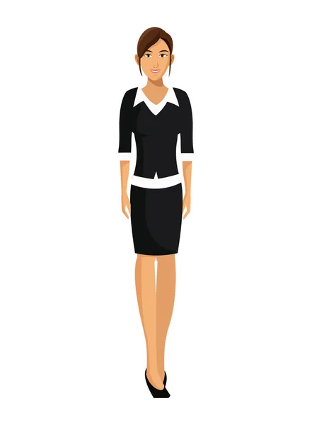 Woman with black sweater business working — Stock Vector