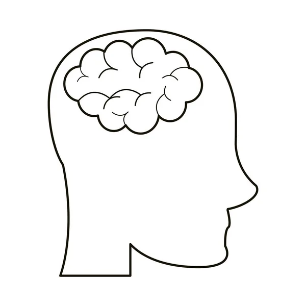 人の頭部の脳と思う概要 — ストックベクタ
