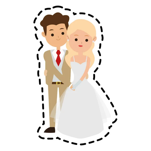 Isolated bride and groom design — Stock Vector