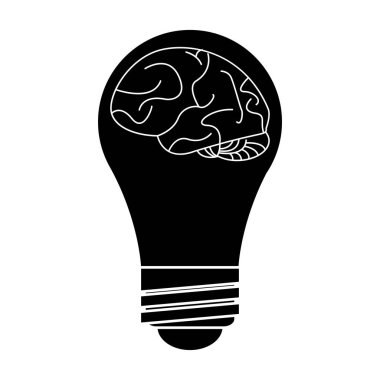 siluet beyin fikir ampul kavramı