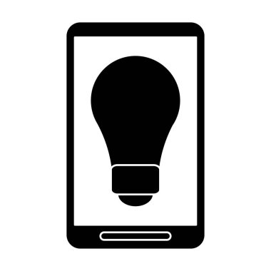 siluet smartphone ampul fikir hayal