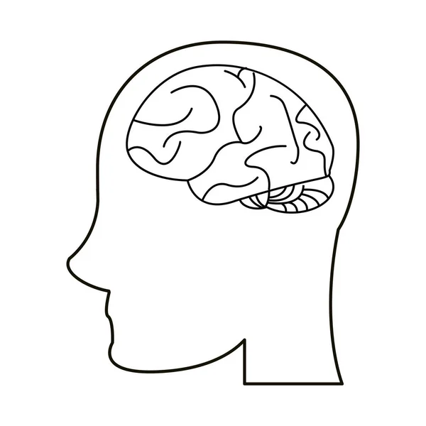 Profil Kopf Gehirn Idee Vorstellung skizzieren — Stockvektor