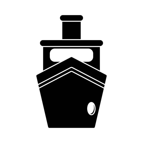 Silhouette steam boat ship transport — Stock Vector