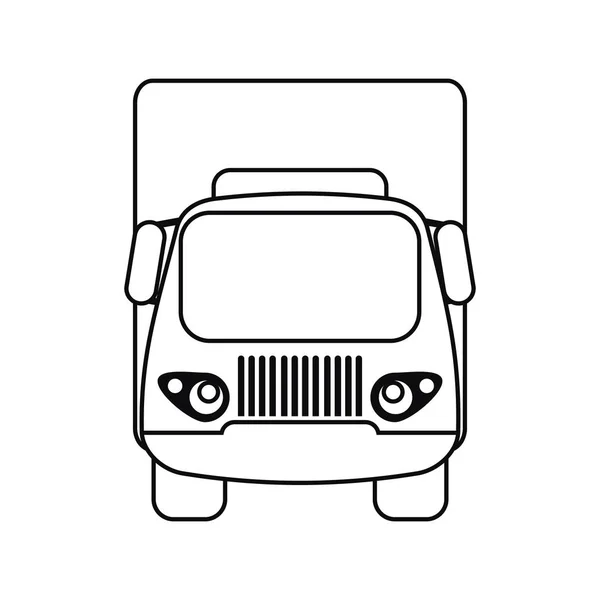 Truck small cargo transportation outline — Stock Vector