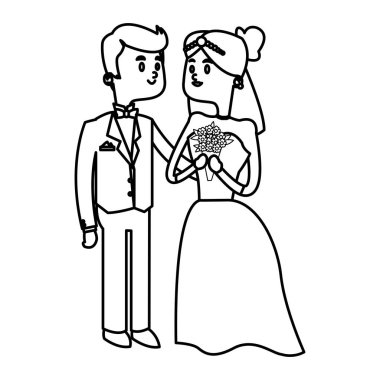 İzole gelin ve damat tasarım