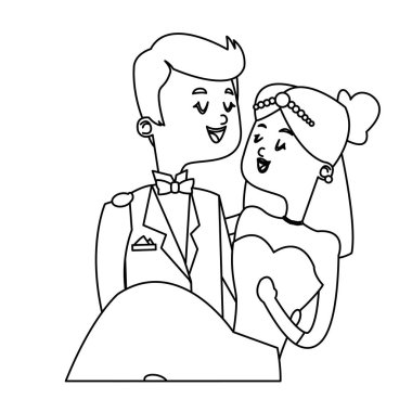 İzole gelin ve damat tasarım