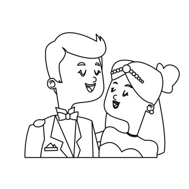 İzole gelin ve damat tasarım