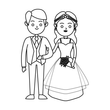 İzole gelin ve damat tasarım