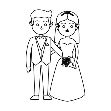 İzole gelin ve damat tasarım