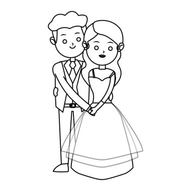 İzole gelin ve damat tasarım