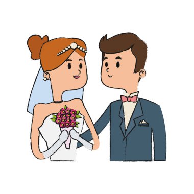 İzole gelin ve damat tasarım