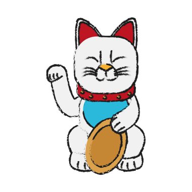 İzole Çin kedi tasarım