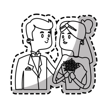 İzole gelin ve damat tasarım