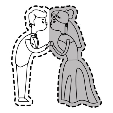 İzole gelin ve damat tasarım