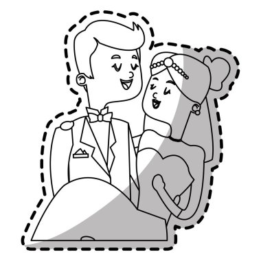 İzole gelin ve damat tasarım