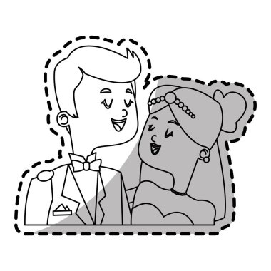 İzole gelin ve damat tasarım