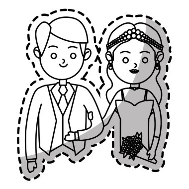 İzole gelin ve damat tasarım