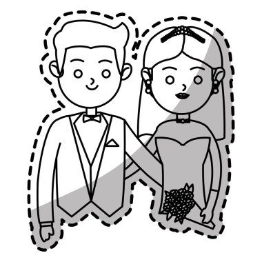 İzole gelin ve damat tasarım