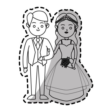 İzole gelin ve damat tasarım