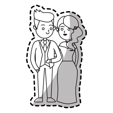 İzole gelin ve damat tasarım