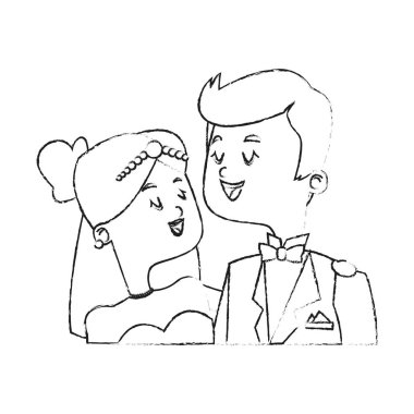 İzole gelin ve damat tasarım