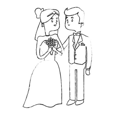 İzole gelin ve damat tasarım