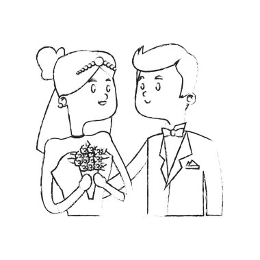 İzole gelin ve damat tasarım