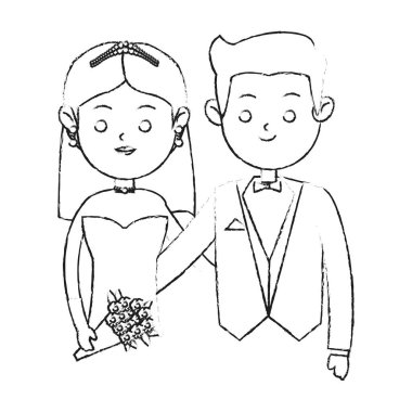 İzole gelin ve damat tasarım