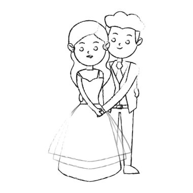 İzole gelin ve damat tasarım