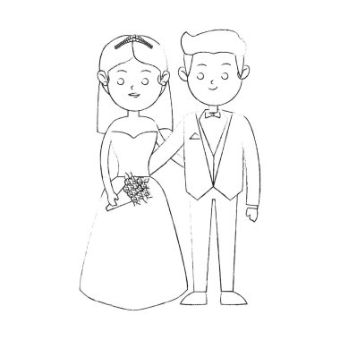 İzole gelin ve damat tasarım