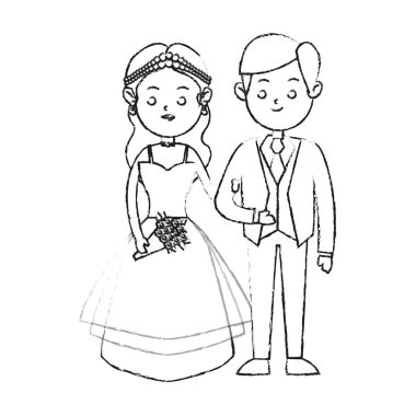 İzole gelin ve damat tasarım