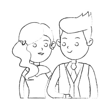 İzole gelin ve damat tasarım