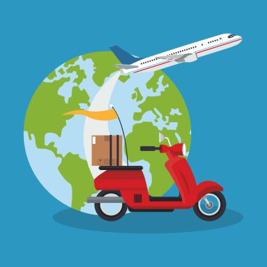 Motosiklet uçak ve gezegen teslim konsept tasarım