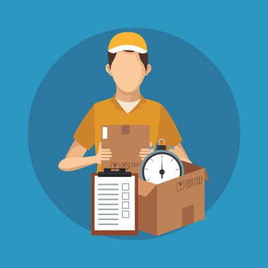 Kutusu ve adam teslim konsept tasarım