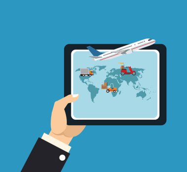 Tablet ve uçak teslimat konsept tasarım