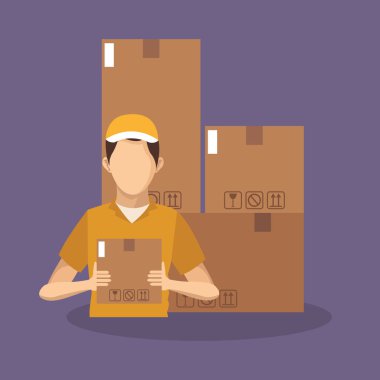 Kutusu ve adam teslim konsept tasarım