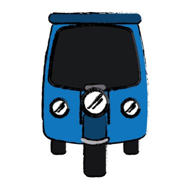 Çizim motor çekçek ulaşım üç tekerlekli bisiklet