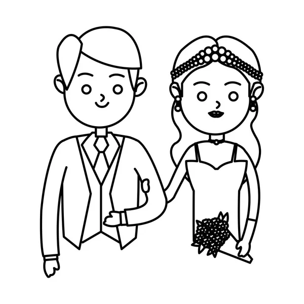 Diseño aislado de novia y novio — Archivo Imágenes Vectoriales