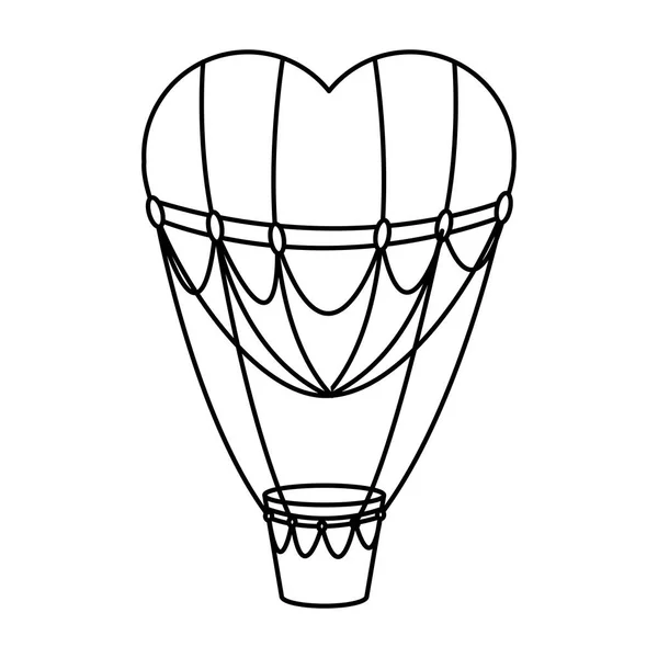 Projektowania balon i serce gorące powietrze — Wektor stockowy