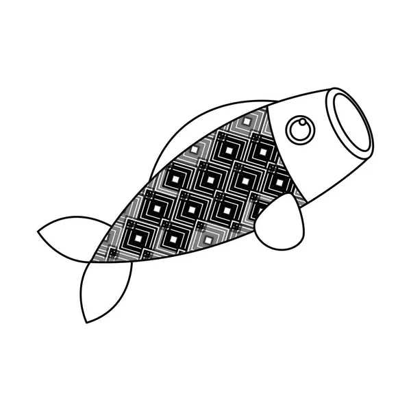 Diseño aislado de decoración de peces de China — Vector de stock