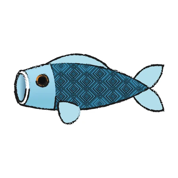 Diseño aislado de decoración de peces de China — Vector de stock