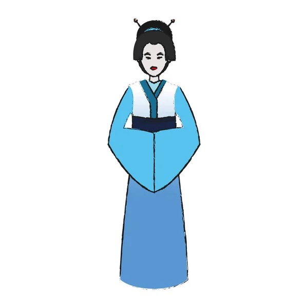 Diseño de mujer de china aislada — Vector de stock